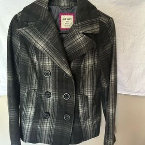 Old Navy Women's Black Plaid Jacket